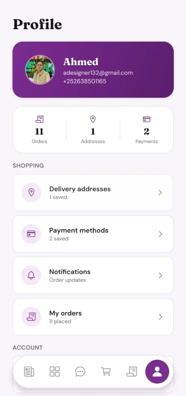 Your account, your control